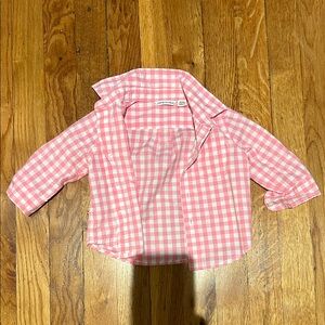 Janie and Jack Pink Gingham Button Down Shirt